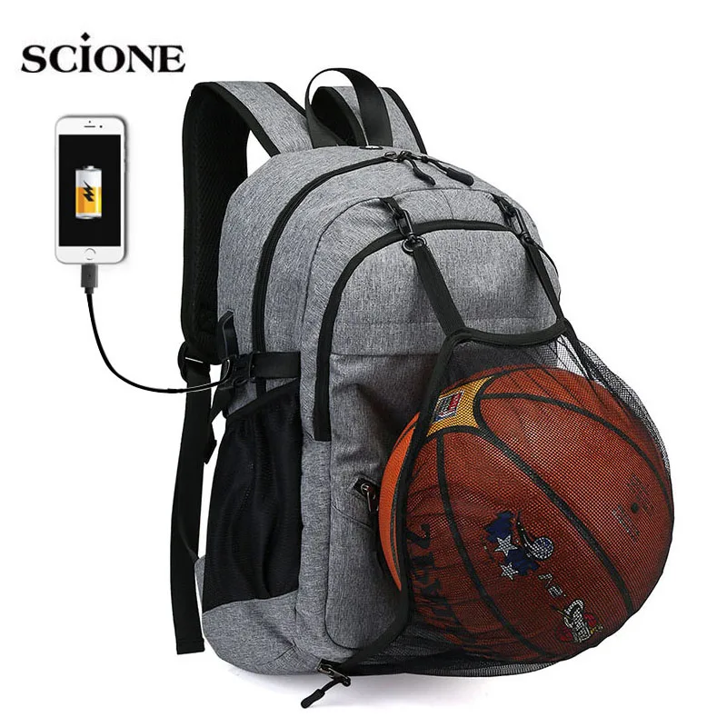 USB Basketball Backpack Gym Fitness Bag Sporttas Bags for Women Men