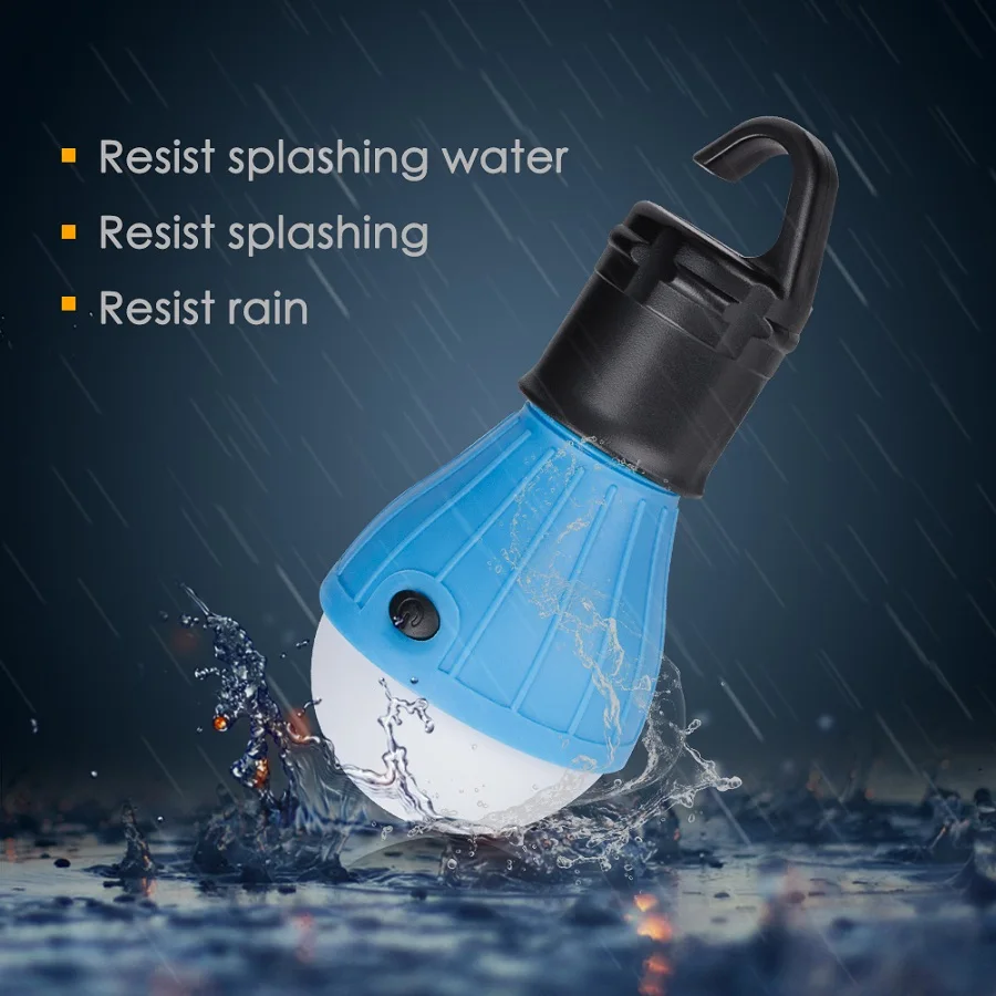 Tent Accessories Mini Portable Lantern Tent Light LED Bulb Waterproof Hanging Hook Flashlight For Camping 3*AAA Emergency Lamp