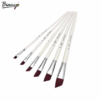 

Bianyo 6 pcs nylon Dagger Stripper paint brushes set for artist professional school supplies children adult art high quality