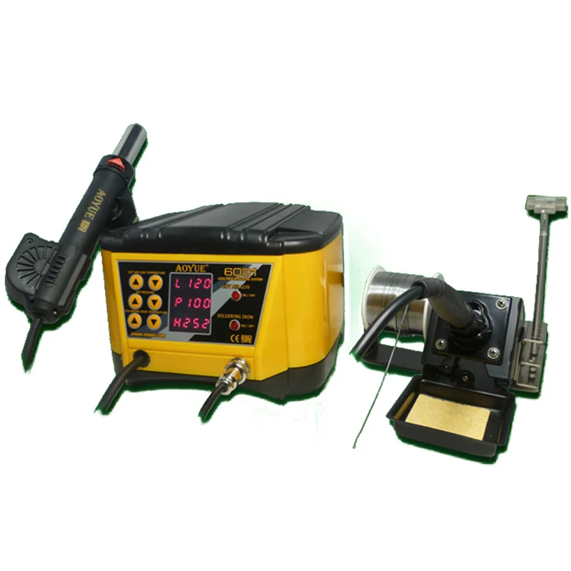 

AOYUE 6031 Solder Station 600w 220V 2 In 1 Repairing System SMD Electric Soldering Iron Hot Air Soldering Station