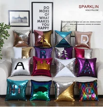Magic Pillowcase Sequins Throw Pillow Mermaid 40 40cm Cushion Cover Decorative Reversible Sequin Pillowcover for Sofa