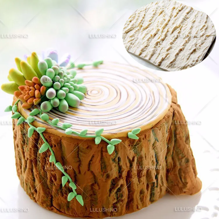Sugar cake artificial bark silicone mold Tree skin shape tree stump