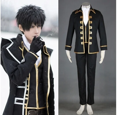 

New Anime GINTAMA Cos Top Role Hijikata Toushirou And Okita Sougo Cosplay Halloween Uniform Set Full Set 4in1(Top+Pants+Vest+Sca