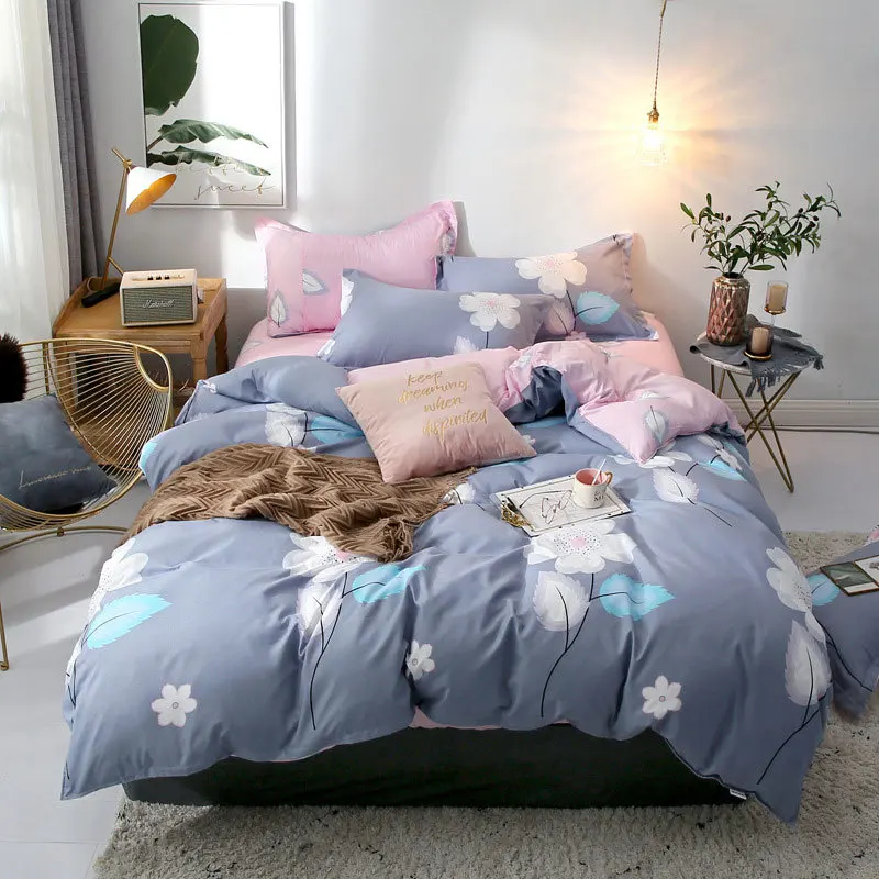 

Pineapple Striped Plaids Pattern 4pcs Bed Cover Set Cartoon Duvet Cover Bed Sheets And Pillowcases Comforter Bedding Set 61001