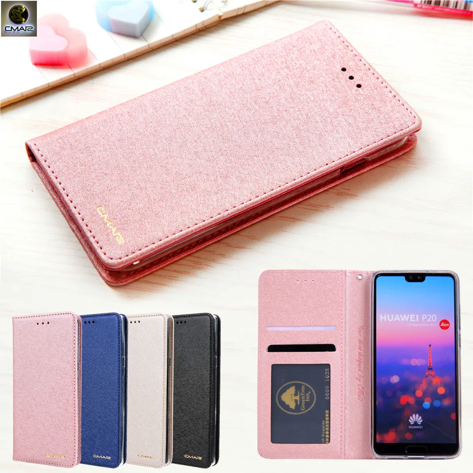 Чехол для huawei P20 Lite чехол Шелковый кожаный Магнитный Флип кошелек телефона Pro