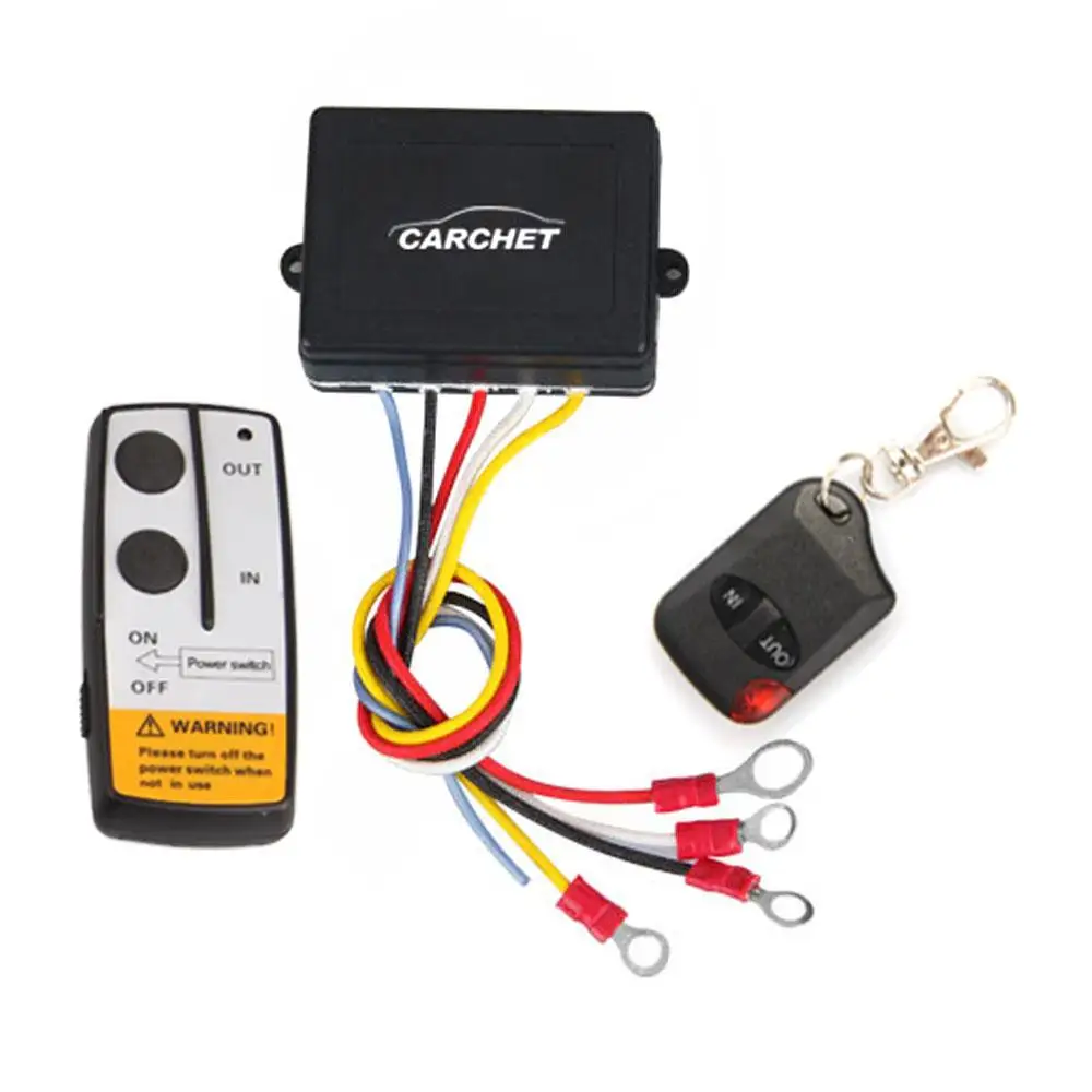 CARCHET 12V 50ft Smart Winch Wireless Remote Control Switch Set E Universal indicator light For Jeep Truck ATV NEW2017 PROMOTION