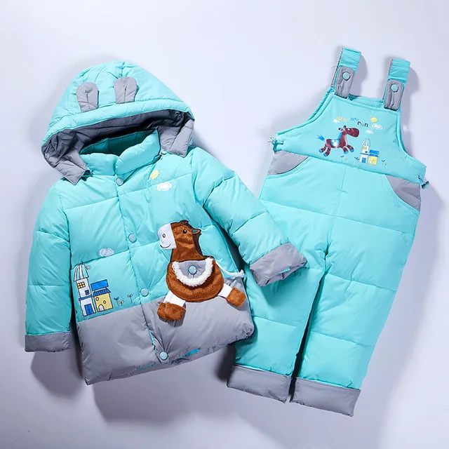 winter Winter Baby Snowsuit Children Duck Down Jacket Set Pants-Jacket Clothing Girls Baby Coat Jacket