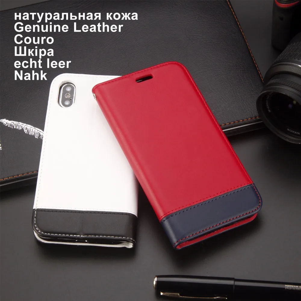 

Coque Flip Case Genuine Leather + Silicone Wallet Case For IPhone X 5se 6 7 8 Plus X XR XS MAX Cowhide Pouch Cases Phone Fundas