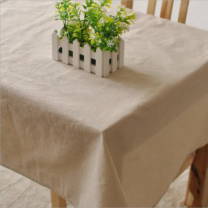 

Natural Color Cotton Linen Rectangular Tablecloth Restaurant Home Party Dining Square Table Cover Table Cloth 1007ZB