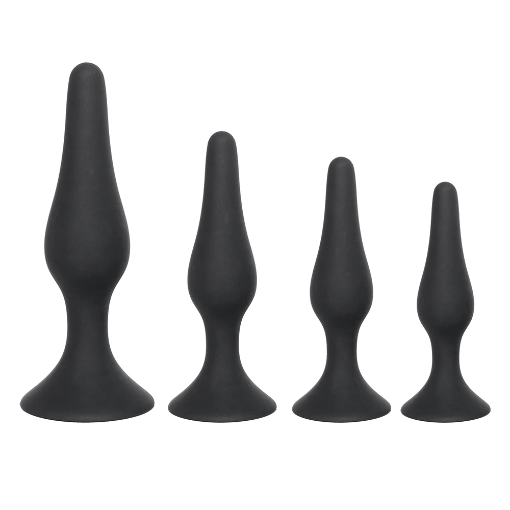 IKOKY Black Butt Plug for Beginner Erotic Toys Silicone Anal Plug Adult Products Anal Sex Toys for Men Women Prostate Massager 3