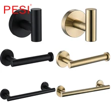 304 Stainless Steel Bathroom Accessories Bathroom Hardware Set Robe Hook Towel Rail Rack Ring Bar Shelf Paper Holder ,Black. aodeyi black sus 304 stainless steel bath hardware set brush holder paper holder towel bar shelf soap dish robe hook