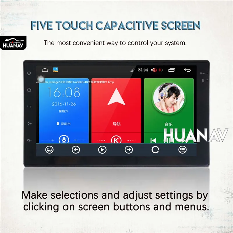 Excellent Universal Car radio Player GPS navigation for most car 2 din car radio GPS Android 6.0 7 INCH Multimedia Stereo Headunit 3