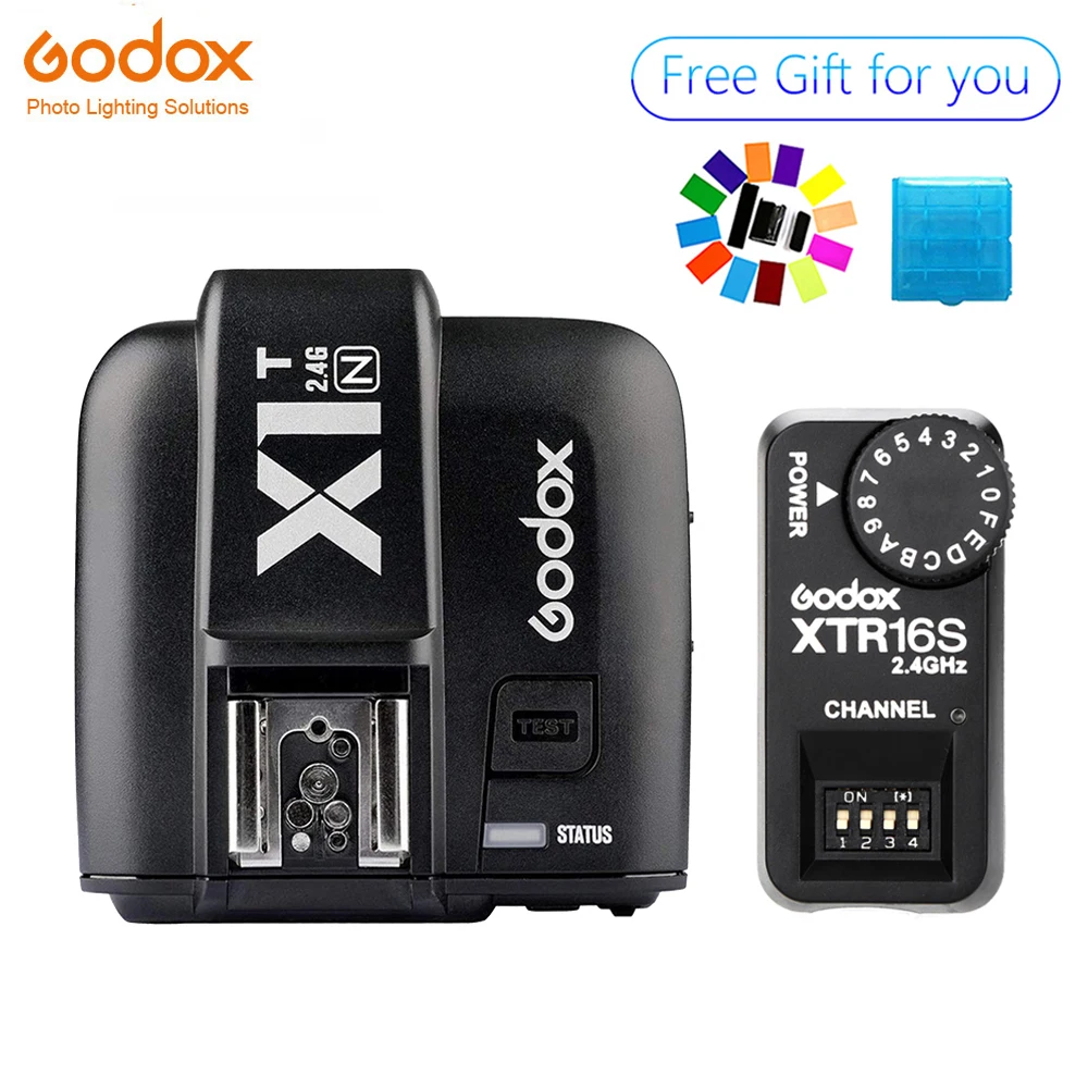 

Godox XTR-16S Wireless 2.4G Power Control Flash Receivers + X1T-N Wireless Transmitter for Nikon V850 V860C V860N Flash