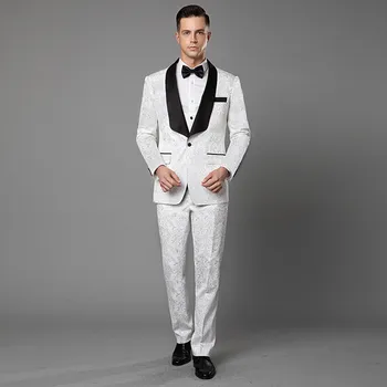 

Men's West Slim Printed Suit Three-Piece (Jacket + Pants + Vest) Wedding Groomsmen Grooms Men's Business Casual Suit