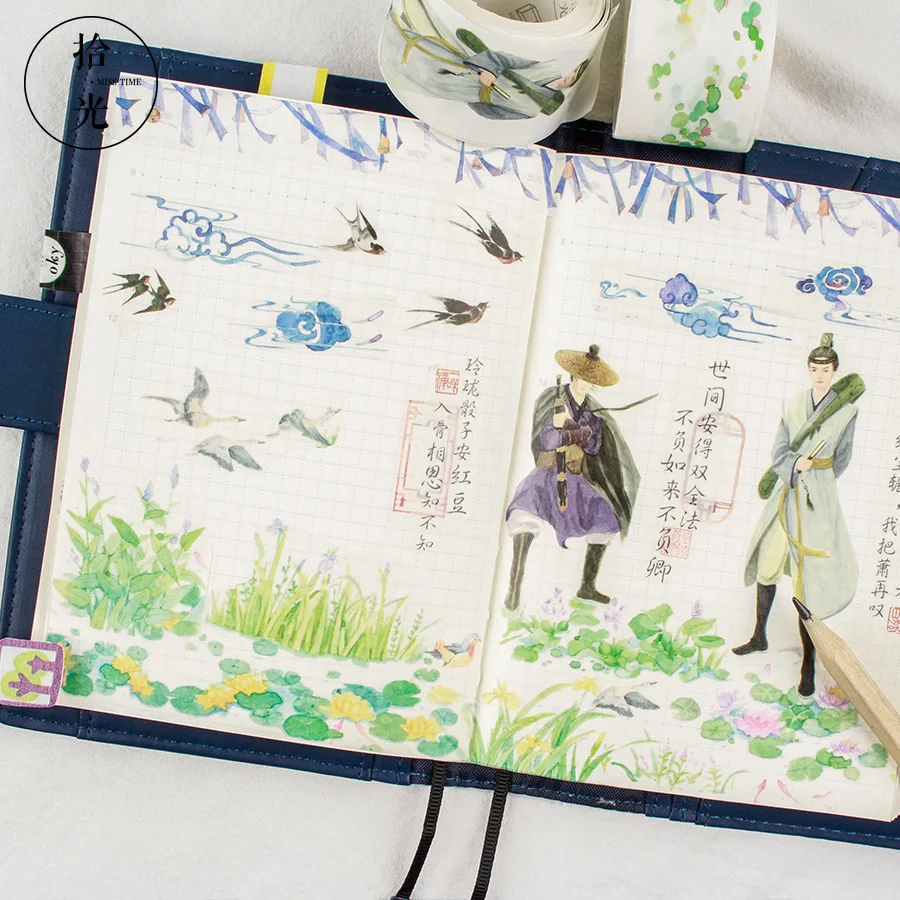 

Chinese antiquity characters scenery decoration washi Tape DIY Diary scrapbooking masking tape escolar