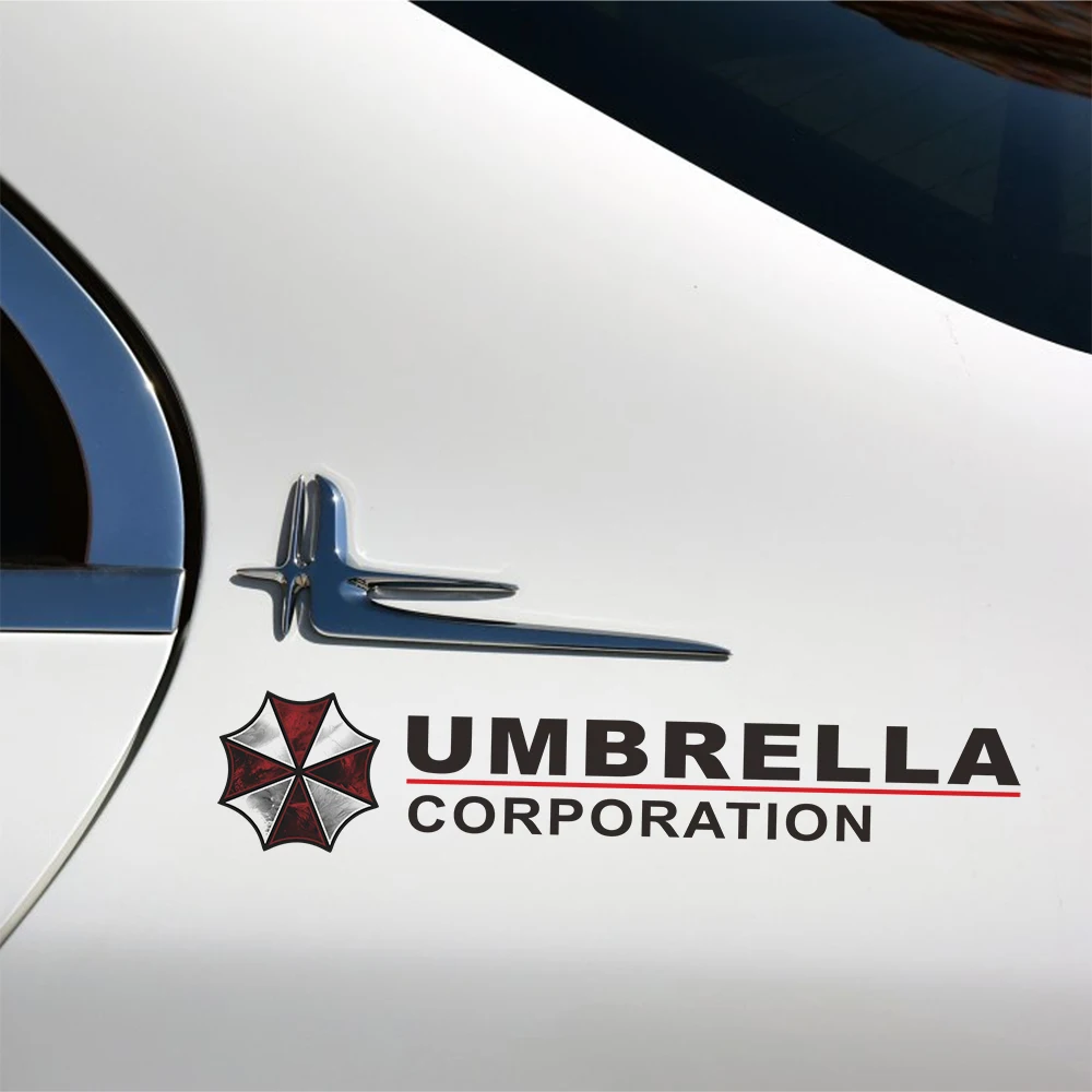 lllopm 2 X Umbrella Corporation Accessories Reflective Car Rearview Mirror Sticker Decal for Vw Golf Polo Audi Bmw Ford Focus