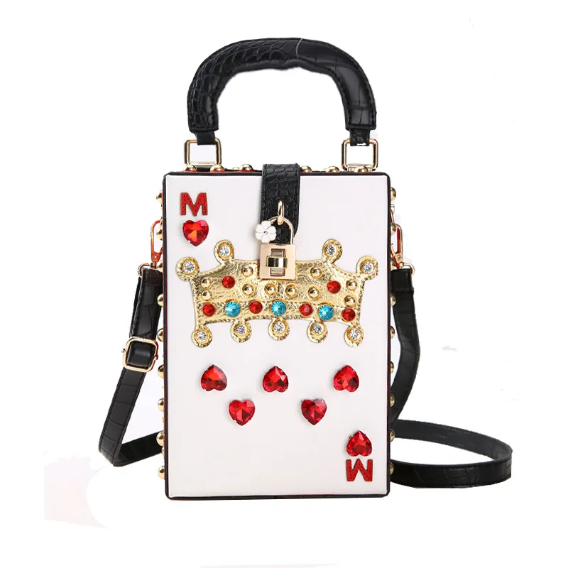 Женская Роскошная сумка на плечо, модная Бриллиантовая корона, Цветочная Пряжка из искусственной кожи, стильные вечерние женские сумки, мини сумка-мессенджер