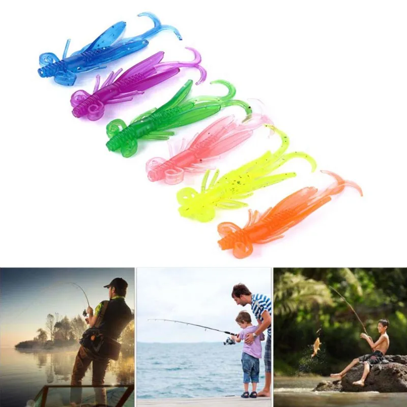 

Soft Fishing Lures Soft Plastic Lures Larva 2g 6cm Floating shrimp Freshwater Swimbaits Silicone Soft Bait Worm For Fishing