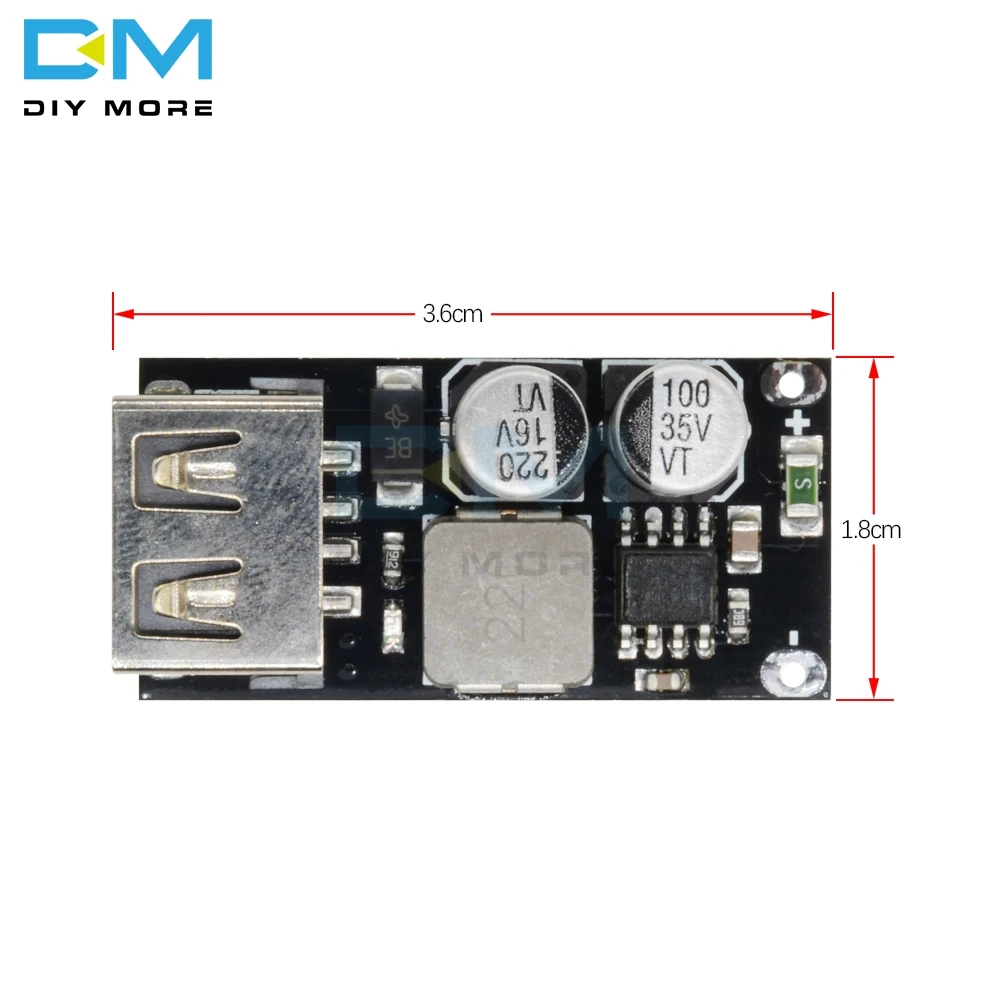 10 штук в наборе USB DC-DC понижающий преобразователь зарядки Шаг вниз на печатной плате модуль быстрого Зарядное устройство 6 V-32 V 9V 12V 24V постоянного тока до 3V 5V 12V