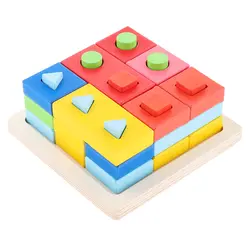 Деревянная обучающая цветная игрушка для распознавания Геометрическая доска головоломка игрушки для 3 лет дети мальчики девочки