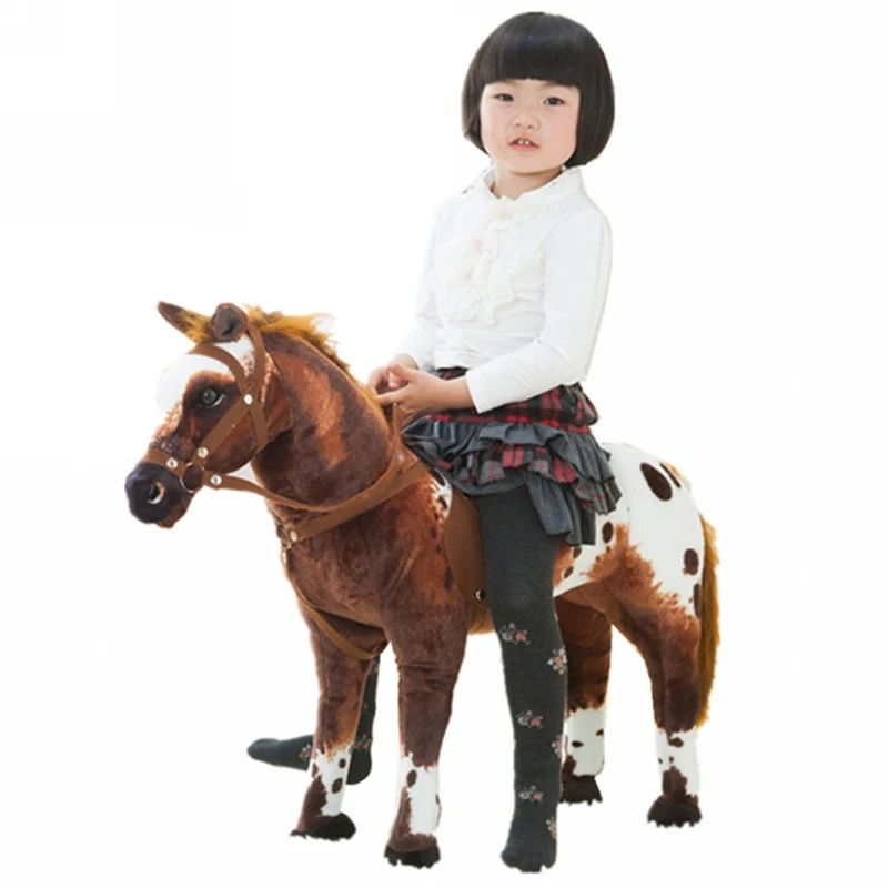

Dorimytrader Riding Horse 82x62cm Soft Simulation Animal War Horse Plush Toy Gift for Children Photography props