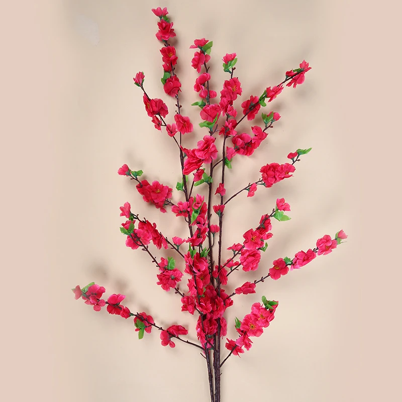 

5pcs Artificial 120cm Plum Peach Blossom Long Branch Silk Flower for Party Wedding DIY Home Decor Tree Decor Faux Flowers Branch