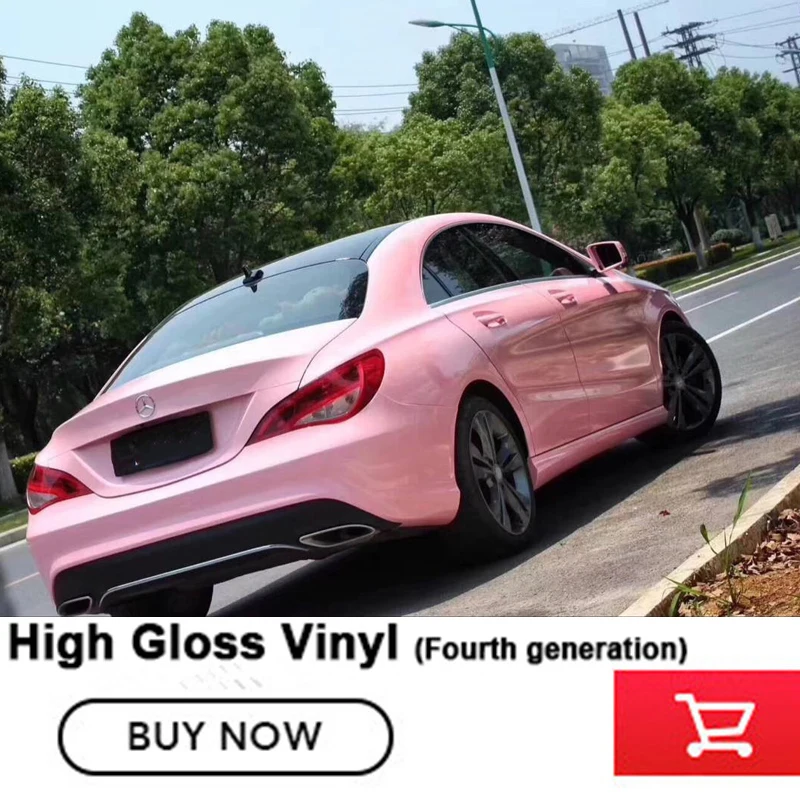 

Crystal glossy Vinyl wrap peach pink vinyl wrapping Car Stickers For All Car Models Fourth generation low initial tack adhesive