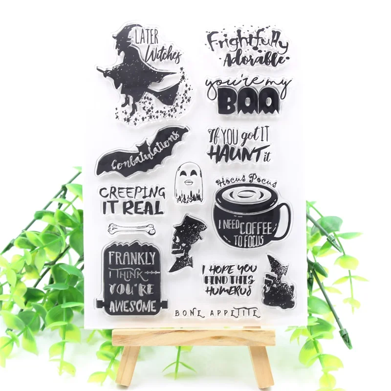 

KSCRAFT New Halloween Transparent Clear Silicone Stamp/Seal for DIY scrapbooking/photo album Decorative clear stamp 480
