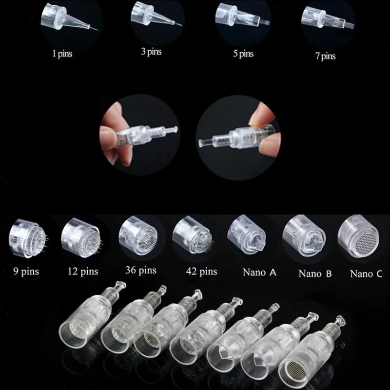 screw mount needle cartridge 9pin12pin36pinNano cartridges for screw derma pen micro tattoo needles replacement needle tips 1