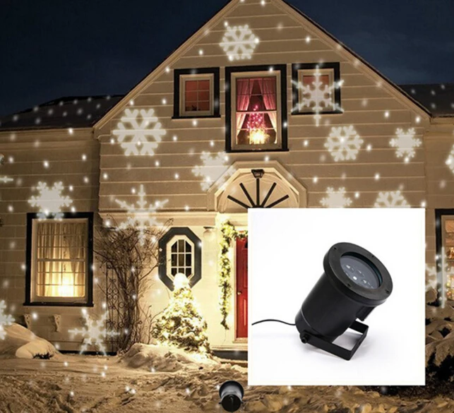 Поступление, уличный Рождественский светодиодный светильник, проектор, романтическая белая Снежинка, проекторы, Рождественский светильник, снежный узор, проекционная лампа