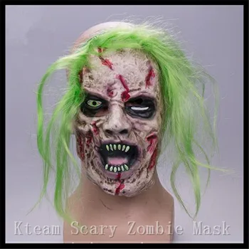 

Top Grade Halloween Party Cos Latex Bloody Mask Zombie Face Mask Melting Walking Dead Mask Horror Costume Party Prop Free size