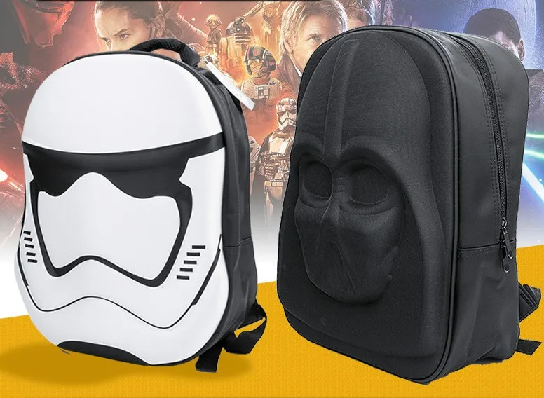 

La Max Za brand star wars backpacks zipper softback Geometric Black Knight white Knight