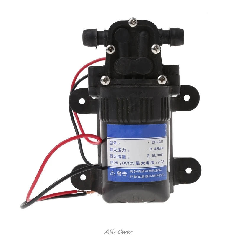 

DC 12V 3.5L/Min 0.48MPa 70 PSI Diaphragm High Pressure Self Priming Water Pump