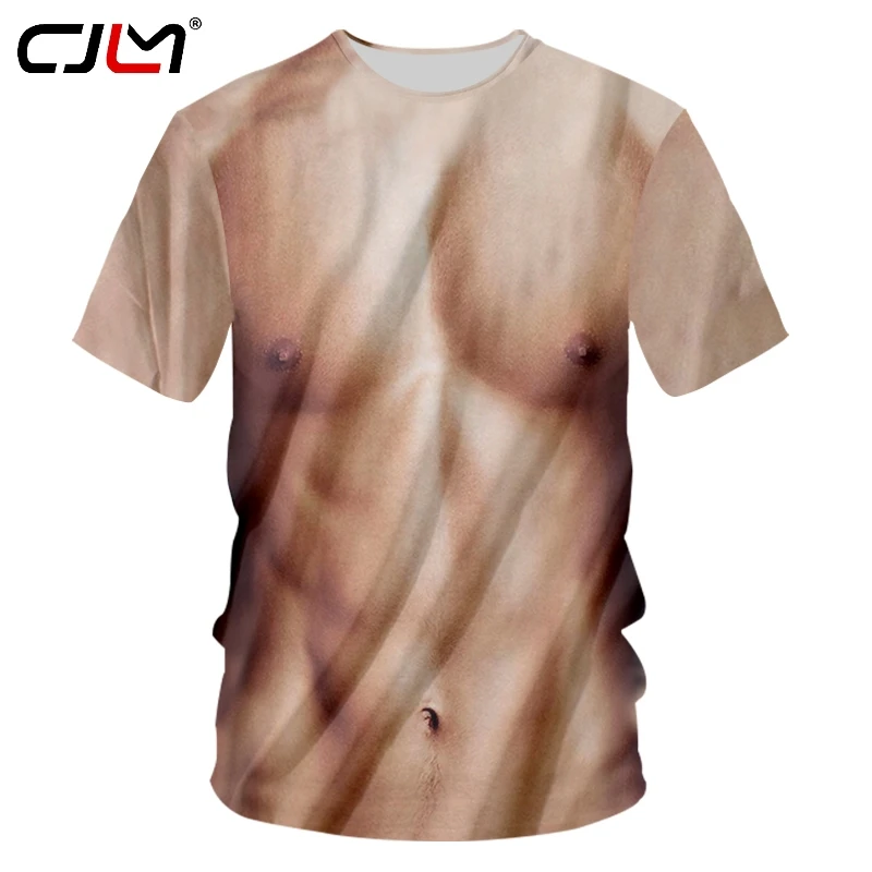 

CJLM New Summer Style Chest Sexy 3D Printed Men T Shirt Casual T-Shirt Homme Hip Hop Short Sleeve Tees Unisex Top Plus Size 7XL