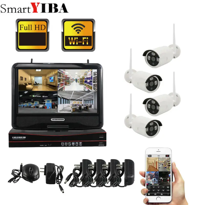 SmartYIBA 960P 1.3MP Wireless Camera Security System For Home Video Surveillance Wifi Kit CCTV Outdoor IP NVR HD P2P | Безопасность и