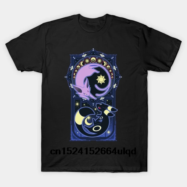 

100% Cotton O-neck Custom Printed Tshirt Men T shirt Art of Evolution - Umbreon And Espeon Women T-Shirt