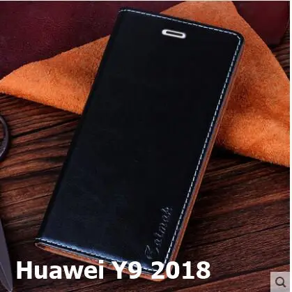 

Huawei y9 2018 case Genuine leather PU leather with Card type phone case for huawei enjoy 8 plus cover fundas with aimak