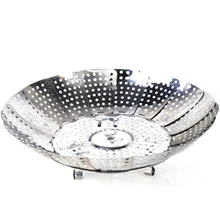 1 шт. Пароварка из нержавеющей стали дюймов пищевая корзина для фруктов и овощей отпариватели кухня Складная Паровая чаша