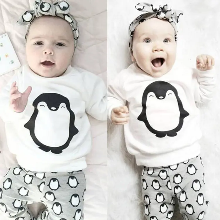 Newborn Infant Baby Girl Boy Top T-shirt+Long Pant Legging Outfit Clothes Set UK