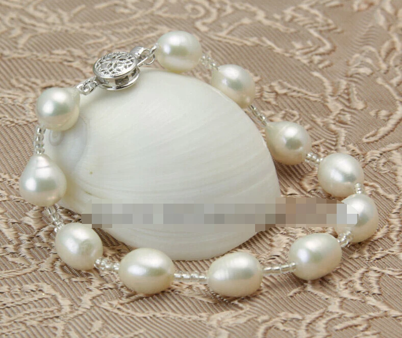 

FREE SHIPPING>>>@@ 1009 white freshwater cultured akoya pearl bracelet