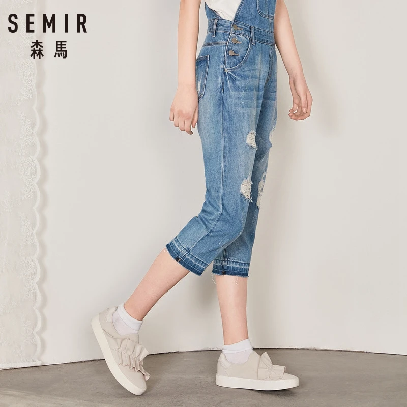 SEMIR Модный женский джинсовый комбинезон Женская Летняя мода свободные джинсы