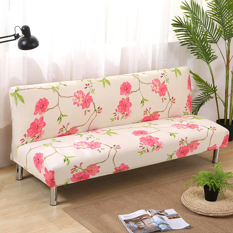 

High Fashion Flower Printed Elastic All Covered Universal Non-slip High-grade Customizable Sofa Cover Without Armrest