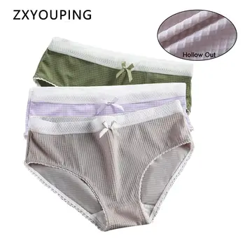 

3Pcs Ultra Thin Panties For Women Sexy Hollow Out Briefs Seamless Underwear Low Rise Lingerie Ice Silk Quick Dry Culotte Femme