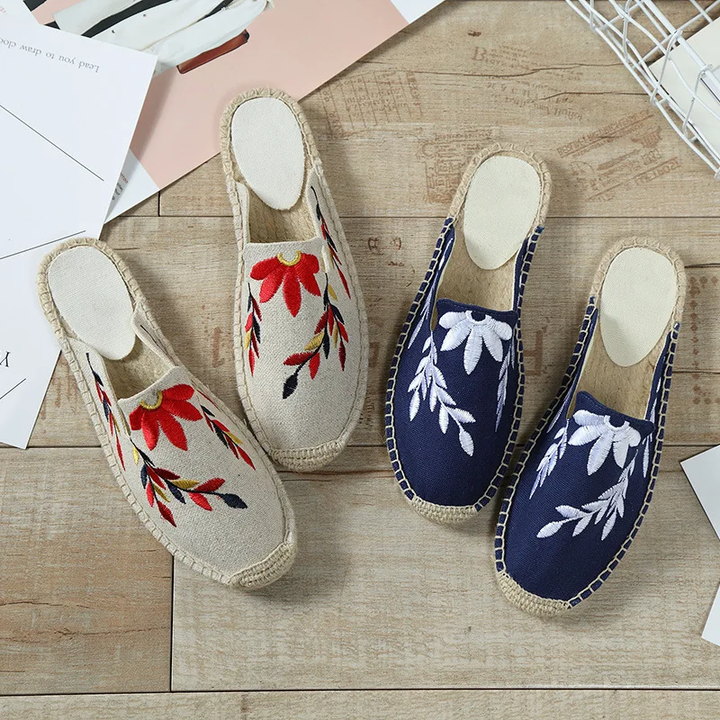 

2018 Spring New Lady Hemp Bottom Shoes Canvas Breathable Women Slippers Espadrilles Women's Esapdrilles Casual Flat Shoes