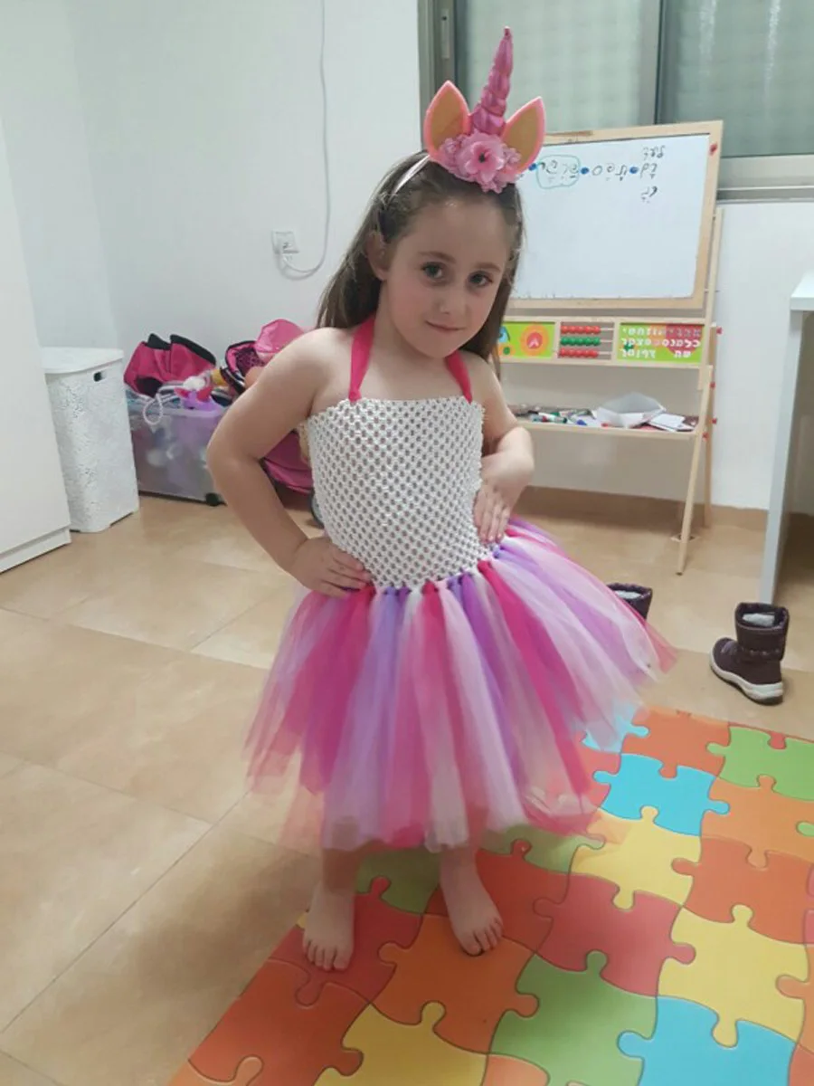 Bustle Unicorn Girl Fancy Tutu Dress Pastel Rainbow Little Pony Dress Girls Baby Halloween Purim Costume Birthday Party Dress (15)