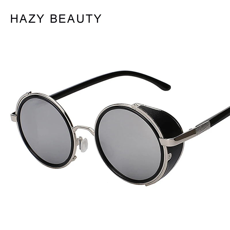 

2019 European Classic Steampunk Men Retro Sunglass Vintage Round Metal Wrap Sunglasses Women Brand Designer Glasses UV400 oculos