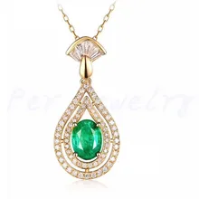 Натуральный изумруд ожерелья натуральный настоящий изумруд 925 серебро 0.52ct драгоценных камней# J18052306