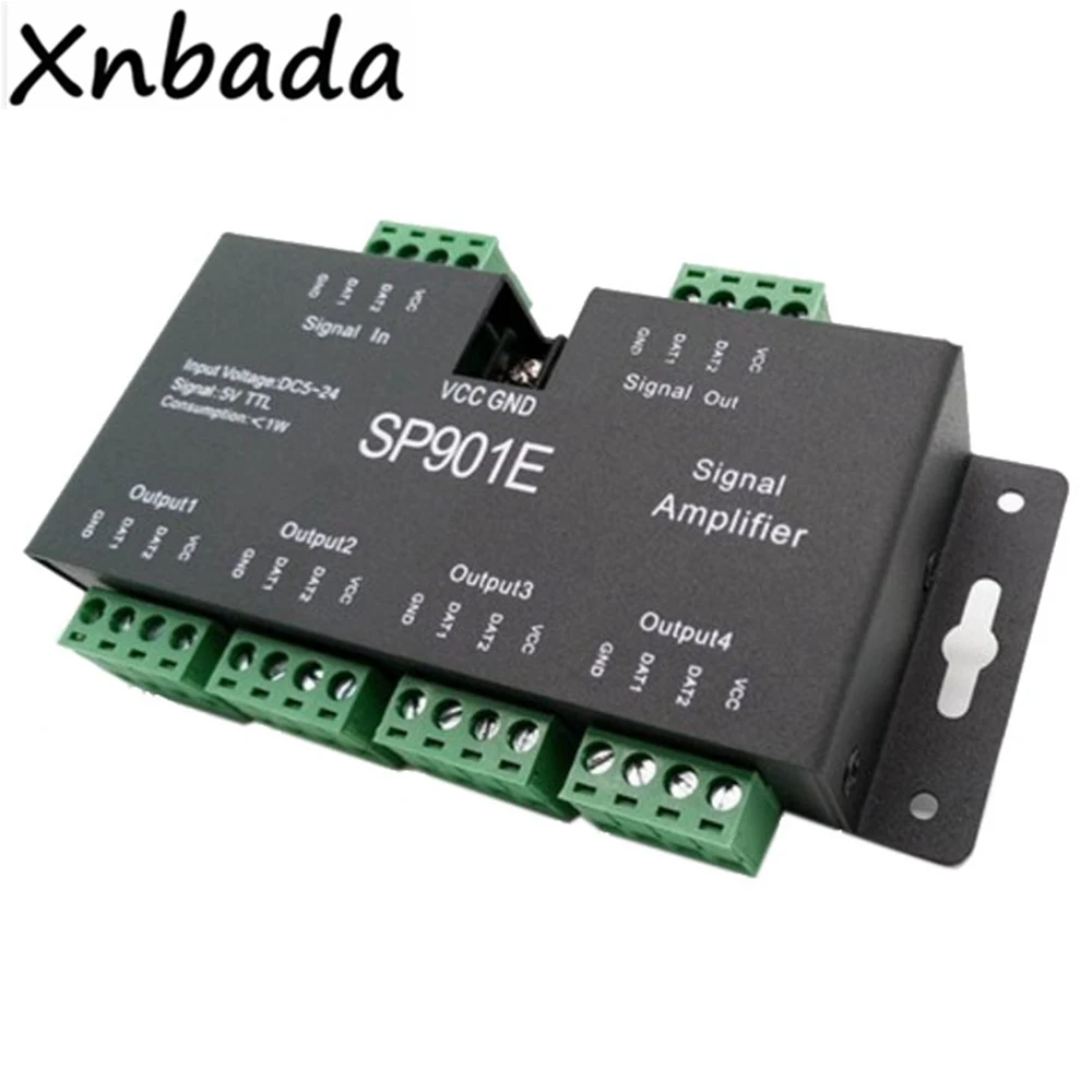 SP901E светодиодный Усилитель Сигнала контроллер SPI выход 5 в ttl DC5-24V сигнала вход для WS2811 SK6812 APA102 DMX512 модуль полосы