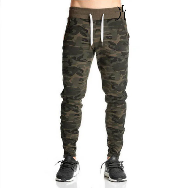 

NEW 2019 Spring Autumn Harem Beam foot Camouflage elastic waist Drawstring Pants army Combat Muscle Joggers Trousers Men