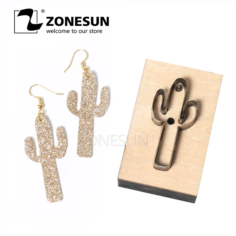 ZONESUN DIY Резак Кожаные серьги для резки кактус кожа украшения серьги шаблон для высечки машины кликер ZONESUN DIY Резак Кожаные серьги для резки кактус кожа украшения серьги шаблон для высечки машины кликер